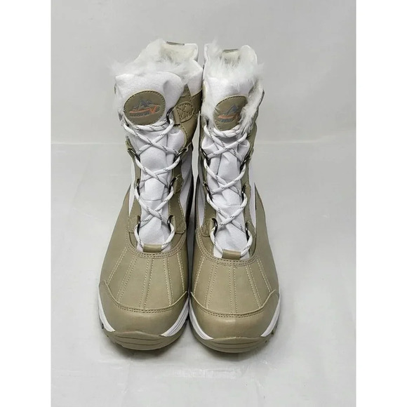 NORTIV 8 sienna Women's Mid Calf Lace Up Winter Snow white beige Boots size 11 - Picture 2 of 7